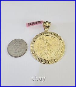 REAL 14k Yellow Gold Charm Centenario Style Coin in Bezel 50 Pesos 1947 Pendant