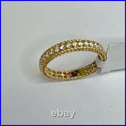 ROBERTO COIN 18K Yellow Gold Symphony Princess Eternity Band Ring with Diamonds 7
