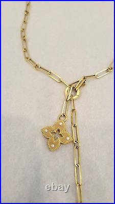 ROBERTO COIN 18K Yellow Gold Venetian Princess Diamond Flower & Disc Y Necklace