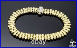 ROBERTO COIN 18k Yellow Gold 0.15 CTW Diamond Woven Link Bracelet