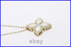 ROBERTO COIN 18k Yellow Gold 0.17ctw Diamond Medium Princess Flower Necklace