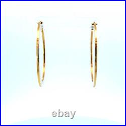 ROBERTO COIN 18k Yellow Gold 1 3/4 Flat Oval Hoop Earrings with Box & Pouches