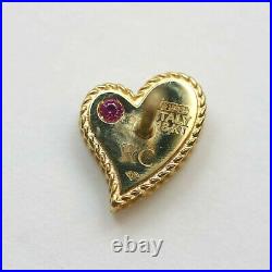 ROBERTO COIN NEW 18K Yellow Gold Pave Diamond Heart Stud Earrings