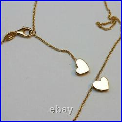 ROBERTO COIN NEW 18K Yellow Gold Princess Double Heart Necklace