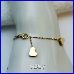 ROBERTO COIN NEW 18K Yellow Gold Princess Heart Amore Bracelet