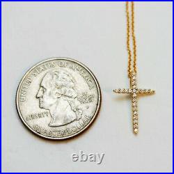 ROBERTO COIN NEW Tiny Treasure Pave Diamond 18K Yellow Gold Cross Necklace
