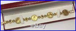 Rare 14k 22k Yellow Gold US Liberty American Eagle $5 Coin 999 Bullion Bracelet
