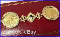 Rare 14k 22k Yellow Gold US Liberty American Eagle $5 Coin 999 Bullion Bracelet