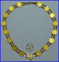 Rare 22k Sold Gold $1 US 17 Coins 1849-1853 Unique Necklace Bracelet Antique