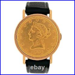 Rare CHATELAIN 18K Coin 10 Dollars Watch, Ref. 6068, Cal. F. Piguet 21, 1960s