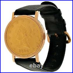 Rare CHATELAIN 18K Coin 10 Dollars Watch, Ref. 6068, Cal. F. Piguet 21, 1960s