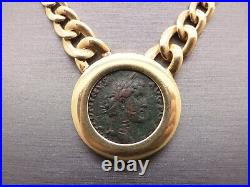 Rare Chimento 18k Yellow Gold Ancient Roman Coin Chain Link Necklace 16 inch