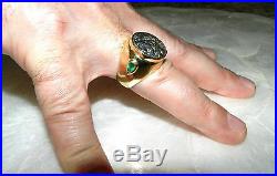 Rare! Mens Alexander The Great Coin 18k Gold Ring