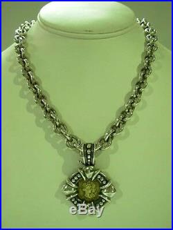 Rare Signed Esti /frederica Sterling Silver 18k Yellow Gold Coin Toggle Necklace