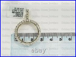 Real 10K Yellow Gold Genuine Natural Diamonds Coin Bezel 21 MM Pendant Charm
