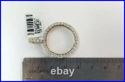 Real 10K Yellow Gold Genuine Natural Diamonds Coin Bezel 27MM Pendant Charm