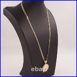 Real 14K Yellow Gold 4.67mm Curb Chain (24) with 1.25 50 Peso Coin Pendant