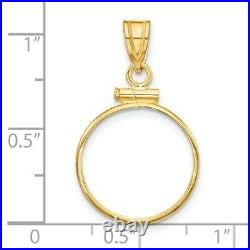 Real 14kt Yellow Gold Polished Screw Top 1/10oz American Eagle Bezel