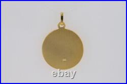 Religious Virgin Mary Coin Pendant without Chain 14k Yellow Gold 5.89 Grams