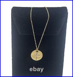 Robert Coin 18K Solid Yellow Gold Medallion / Disc Diamond Cross Necklace Ruby