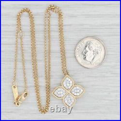 Roberto Coin 0.45ctw Diamond Princess Flower Pendant Necklace 14k Yellow Gold