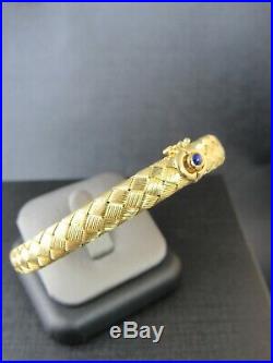 Roberto Coin 18KT Yellow Gold And Sapphire Woven Braid Bangle Bracelet