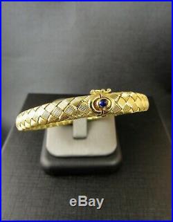 Roberto Coin 18KT Yellow Gold And Sapphire Woven Braid Bangle Bracelet
