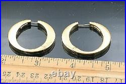 Roberto Coin 18K 750 Gold Large Hoop Earrings 1 1/2 Wide 12.4 Grams