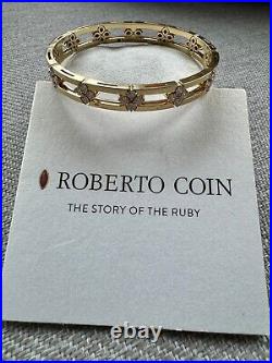 Roberto Coin 18K YELLOW GOLD LOVE IN VERONA DIAMOND OPEN FRAME BANGLE MSR$16,900