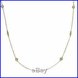 Roberto Coin 18K Yellow Gold 0.24 CT Diamond Long Station Necklace Size 20 U51