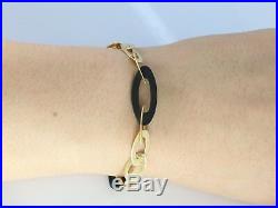 Roberto Coin 18K Yellow Gold Chic And Shine Black Rubber Link Toggle Bracelet