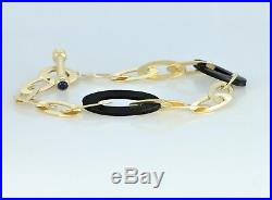 Roberto Coin 18K Yellow Gold Chic And Shine Black Rubber Link Toggle Bracelet