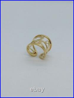 Roberto Coin 18K Yellow Gold Chic and Shine Cuff Ring Size 6.5