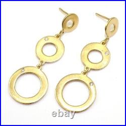 Roberto Coin 18K Yellow Gold Diamond Modernist Circle Dangle Drop Earrings LJG4
