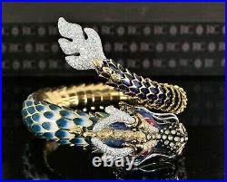 Roberto Coin 18K Yellow Gold Dragon Ruby Diamond Enamel Cuff Wrap Bracelet