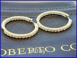Roberto Coin 18K Yellow Gold Inside Out Diamond Hoop Earrings
