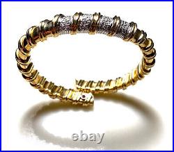 Roberto Coin 18K Yellow Gold Nabucco Diamond Flex Bangle Bracelet 42g