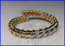 Roberto Coin 18K Yellow Gold Nabucco Diamond Flex Bangle Bracelet 42g