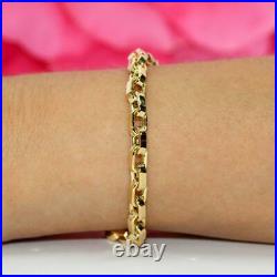 Roberto Coin 18K Yellow Gold Oval Link Chain Bracelet 7 Ruby Unisex