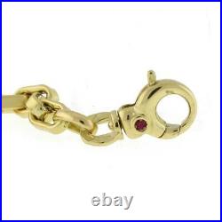 Roberto Coin 18K Yellow Gold Oval Link Chain Bracelet 7 Ruby Unisex