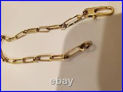 Roberto Coin 18K Yellow Gold Paper Clip Link Bracelet with Ruby Size 7