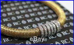 Roberto Coin 18Kt Woven Diamond Bar Bracelet Yellow Gold. 60Ct