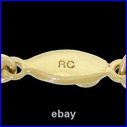 Roberto Coin 18k Gold Dog Bone Chain Necklace 7 Diamond By The Inch 7 Stations