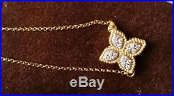 Roberto Coin 18k Gold Yellow Gold Diamond Princess Flower Bracelet $1700 Italy