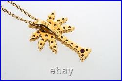 Roberto Coin 18k Yellow Gold 0.25ct VS Diamond Palm Tree Pendant Necklace