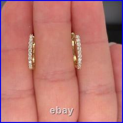 Roberto Coin 18k Yellow Gold Diamond Hoop Earrings New $950