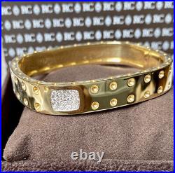 Roberto Coin 18k Yellow Gold Diamond Pois Moi Bangle Bracelet Hinged 36g $9050
