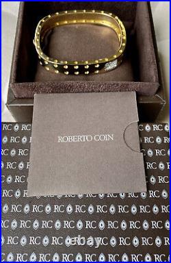 Roberto Coin 18k Yellow Gold Diamond Pois Moi Bangle Bracelet Hinged 36g $9050