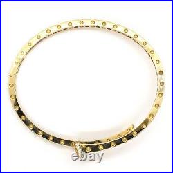 Roberto Coin 18k Yellow Gold + Diamonds Slim Chiodo Bangle Bracelet Sz M 6.25