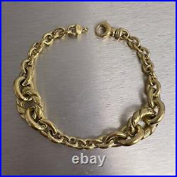 Roberto Coin 18k Yellow Gold Hollow Oval Cable Link Chain Bracelet 7 11.4g